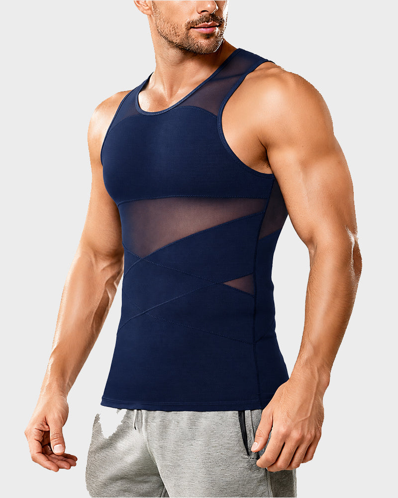 Men Slimming Sculpting Sleeveless Compression Top