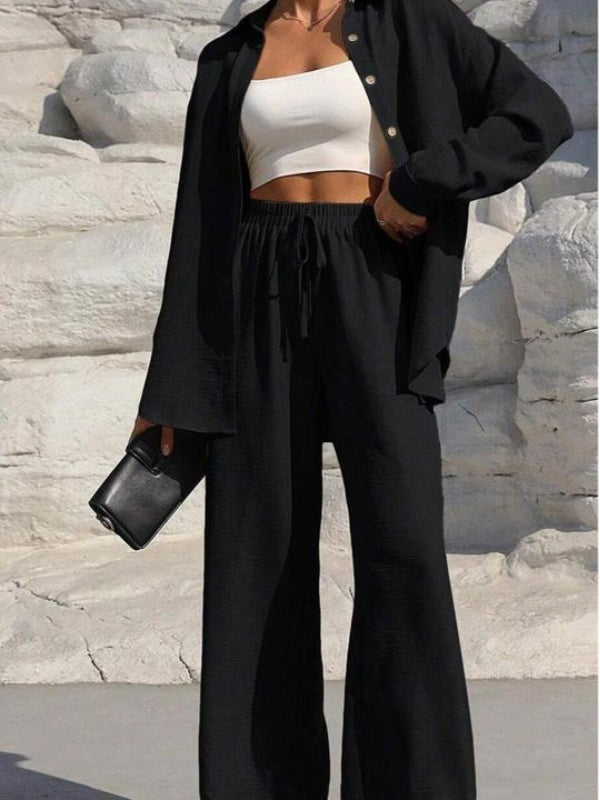 Solid Button, Two-piece Set