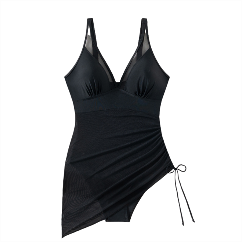 Slimming Mesh Sheer Sarong Wraps Swimsuit