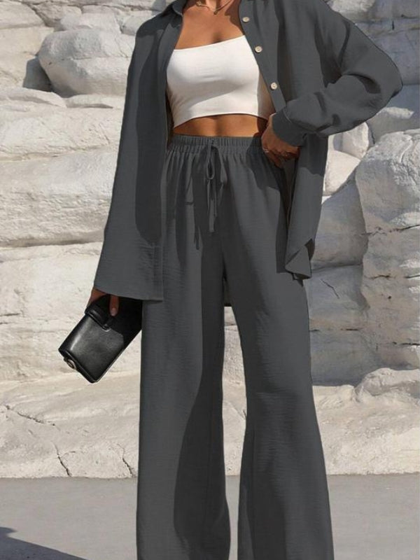 Solid Button, Two-piece Set