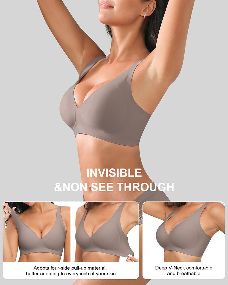 Deep-V Wireless Push Up Bra