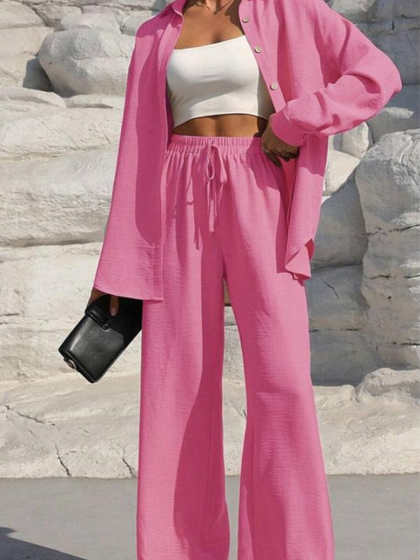 Solid Button, Two-piece Set