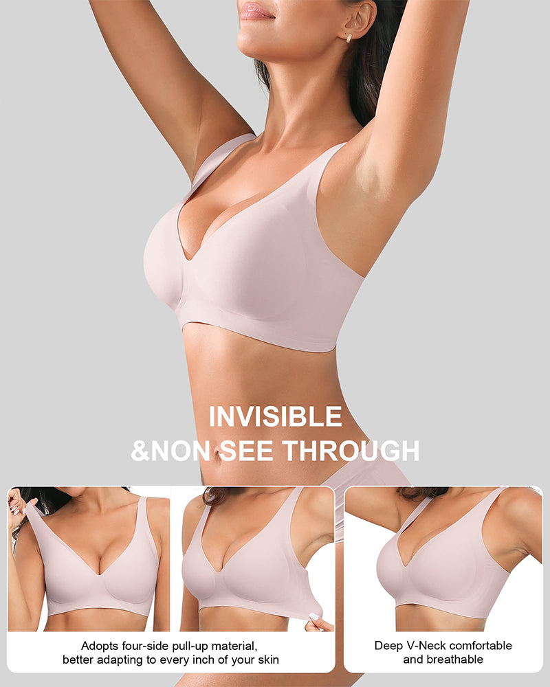Deep-V Wireless Push Up Bra