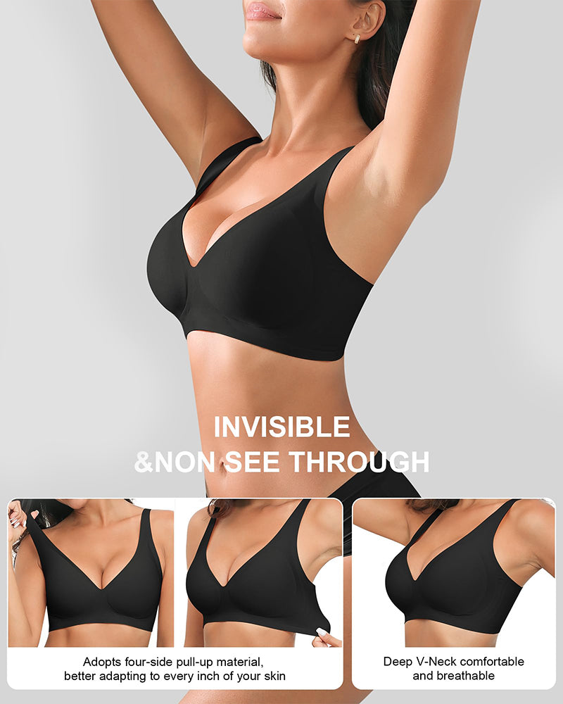 Deep-V Wireless Push Up Bra