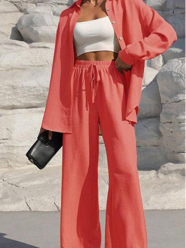 Solid Button, Two-piece Set
