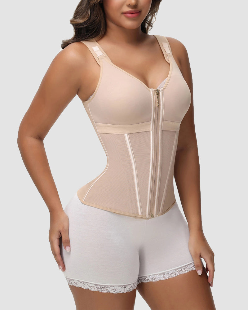 Double-Layer Tummy Control Waist Shaper Girdle With Bra