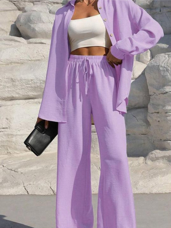 Solid Button, Two-piece Set