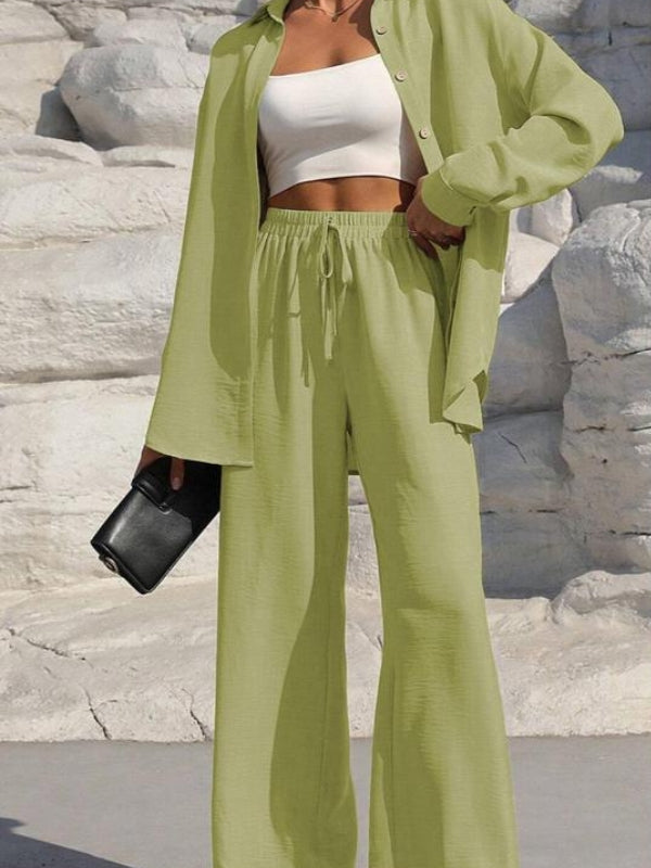 Solid Button, Two-piece Set