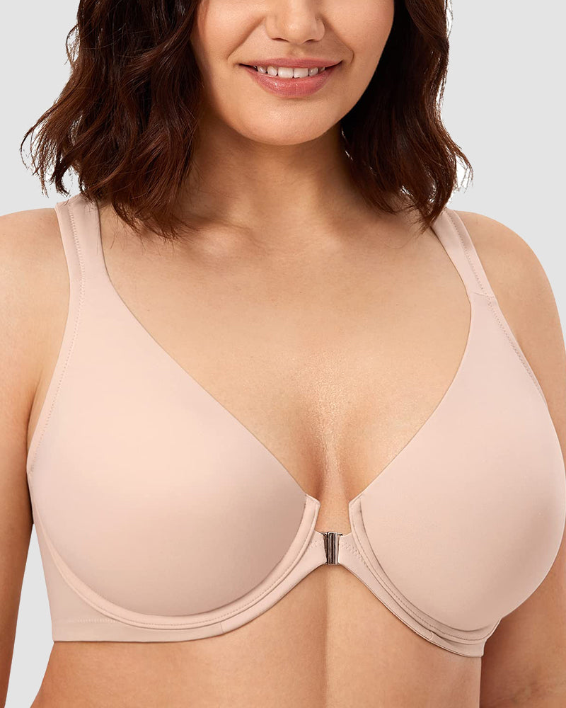 Women's Front Closure Bras Plus Size Underwire Unlined Back