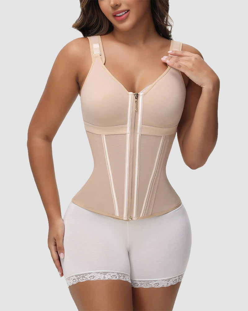 Double-Layer Tummy Control Waist Shaper Girdle With Bra