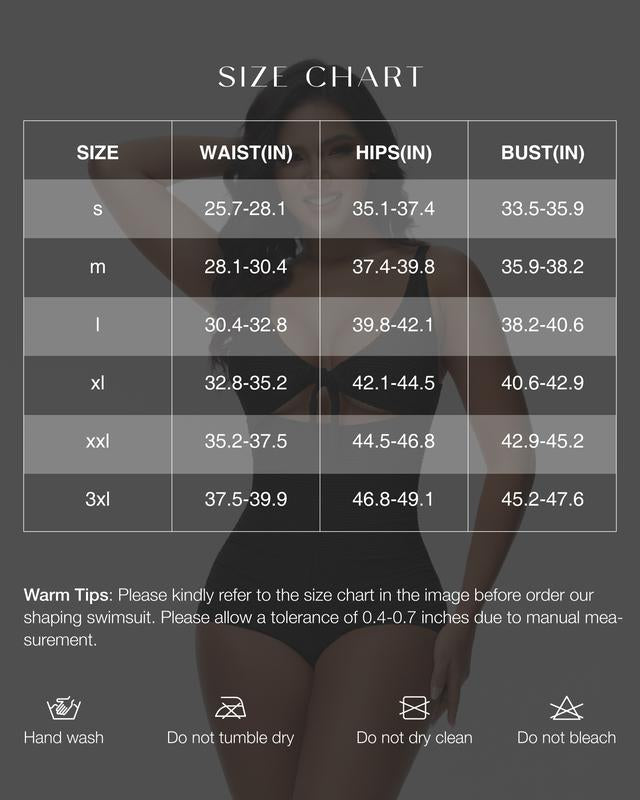 Women's Tummy Control Swimsuit Cut-Out Knot Front Push Up Built-in Shapewear Swimsuit