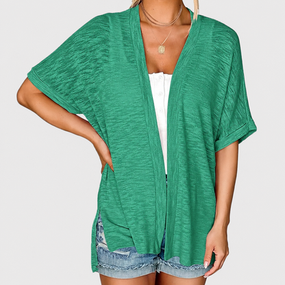 Short-sleeved casual solid coat