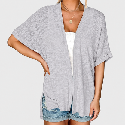 Short-sleeved casual solid coat