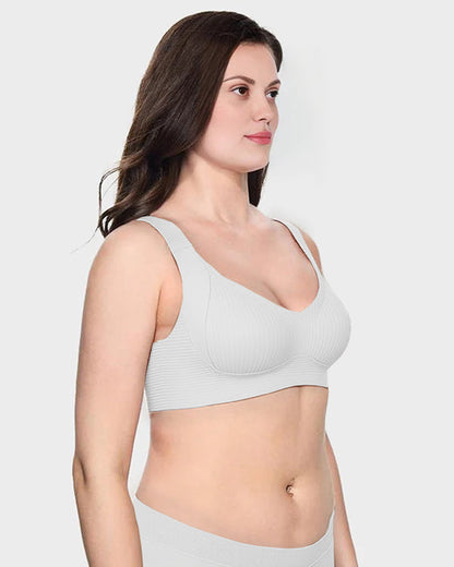 Women's Ribbed Push Up Adjustable Wireless Bra