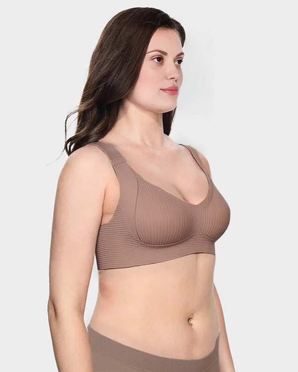Women's Ribbed Push Up Adjustable Wireless Bra