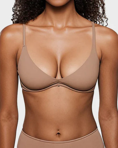 Underwire Plunge Balconette Bra Unlined