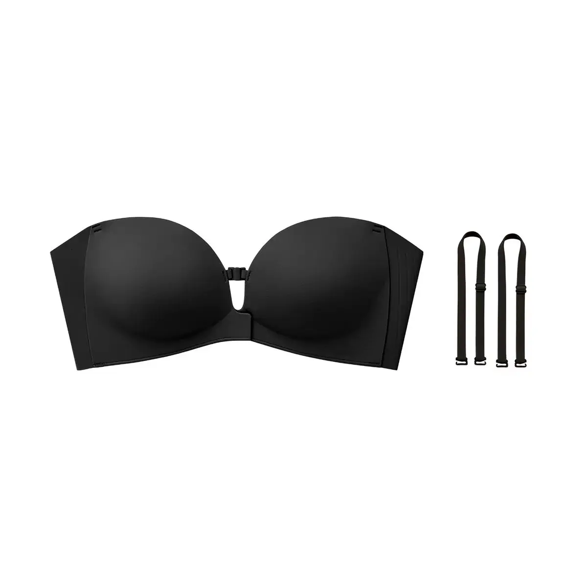 Strapless Front Closure Wireless Padded Non Slip Jelly Tube Bra