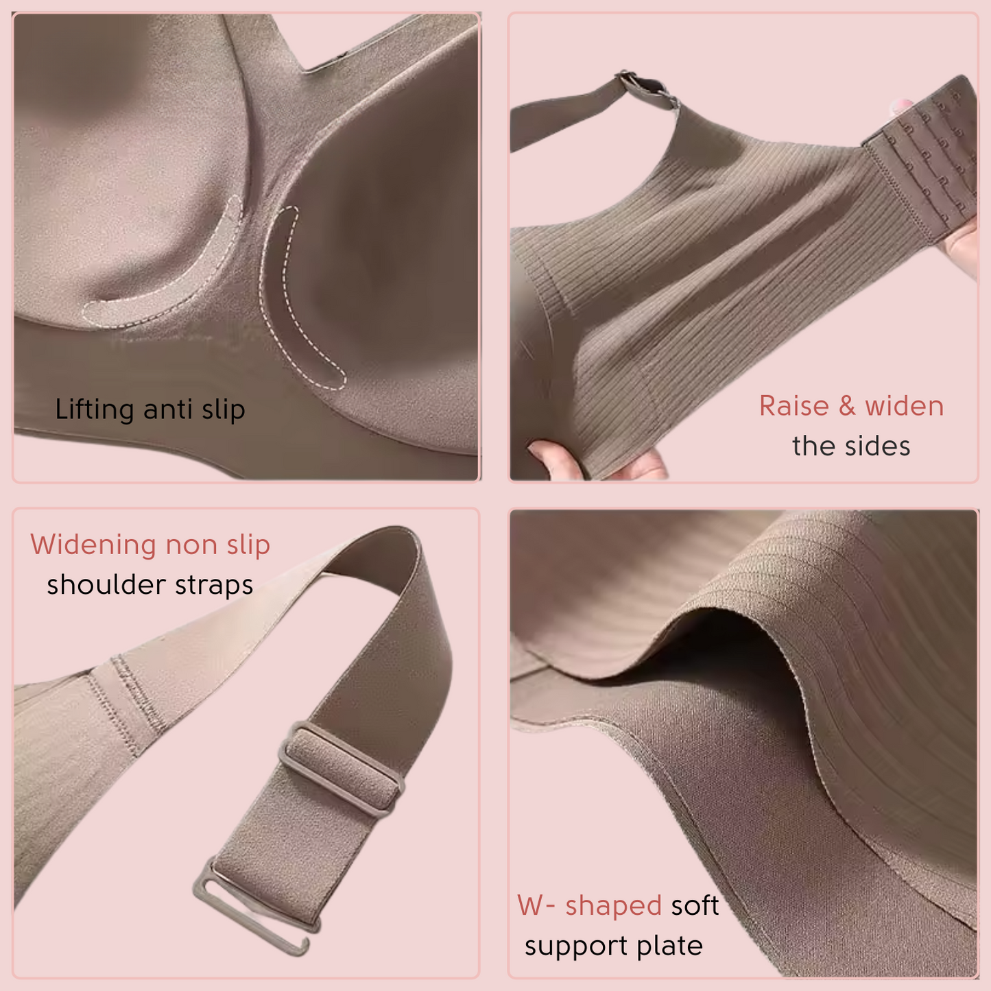 Widened Lifting Non Slip Shoulder Strap Bra