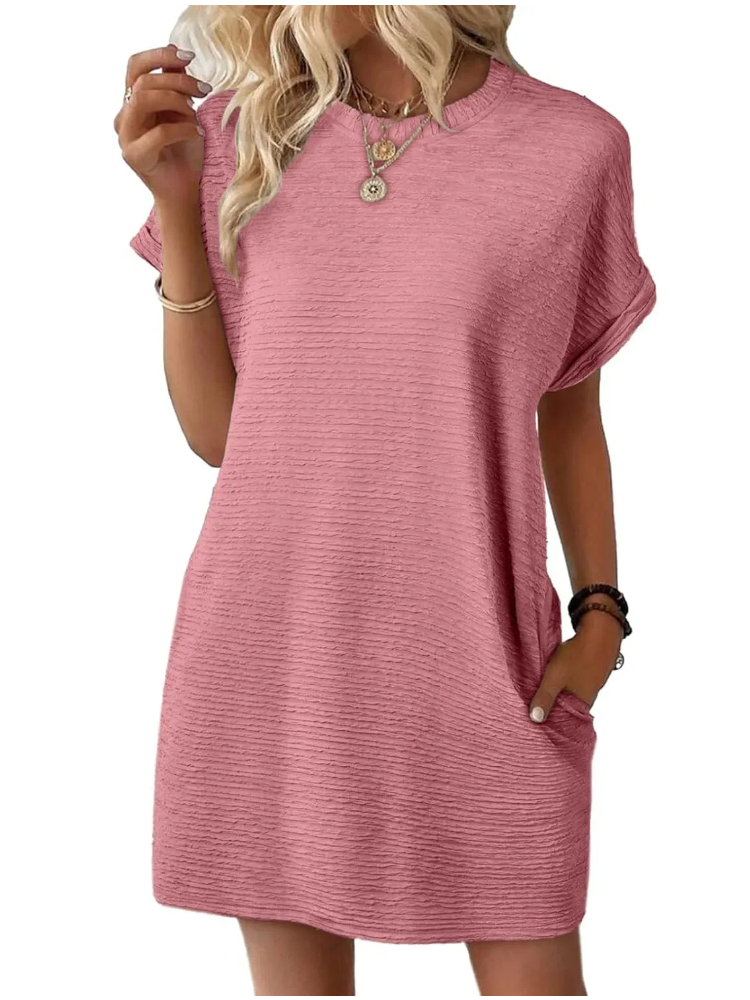 Women's Lightweight Summer T-shirt Dress with Pockets