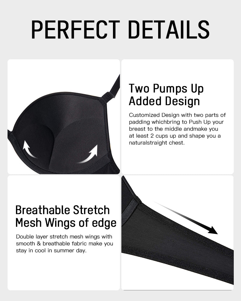 Deep V Push Up Bra Elegant Shaping Underwear