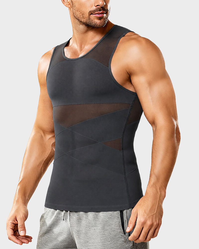 Men Slimming Sculpting Sleeveless Compression Top