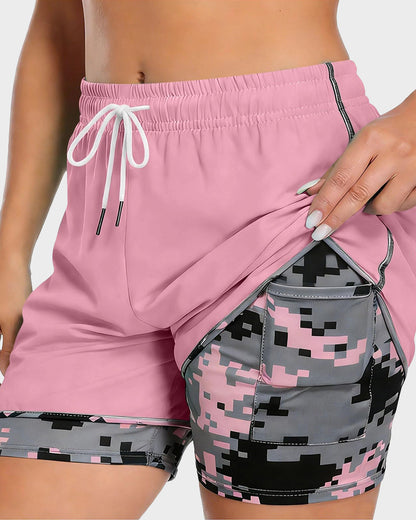women’s casual athletic shorts with built-in liner