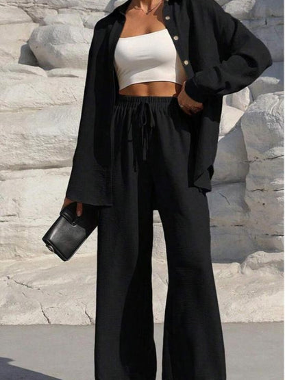 Solid Button, Two-piece Set