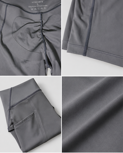 High Waisted Butt Lifting Shorts with Side Pockets