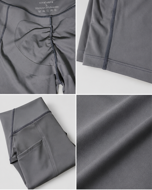 High Waisted Butt Lifting Shorts with Side Pockets
