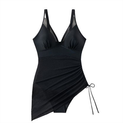 Slimming Mesh Sheer Sarong Wraps Swimsuit