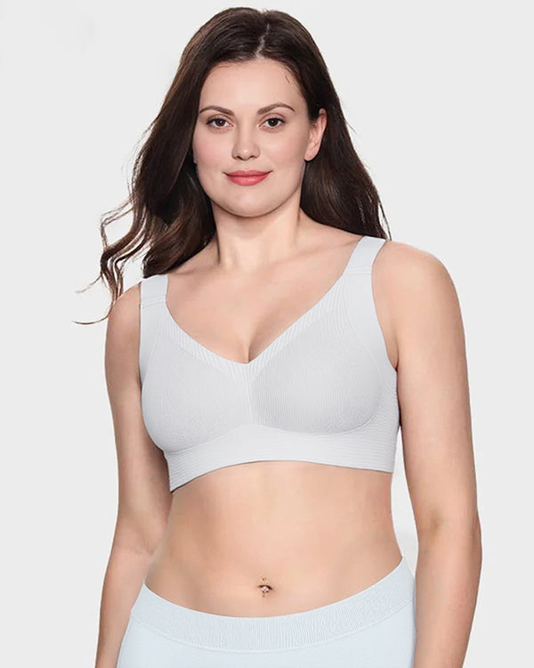 Women's Ribbed Push Up Adjustable Wireless Bra