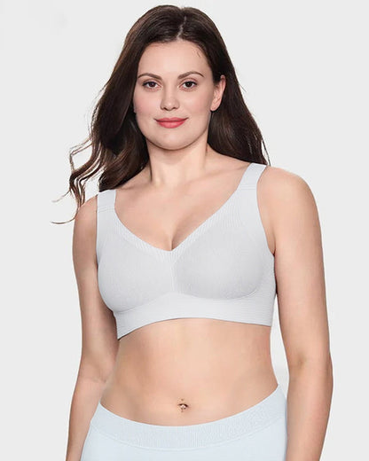 Women's Ribbed Push Up Adjustable Wireless Bra