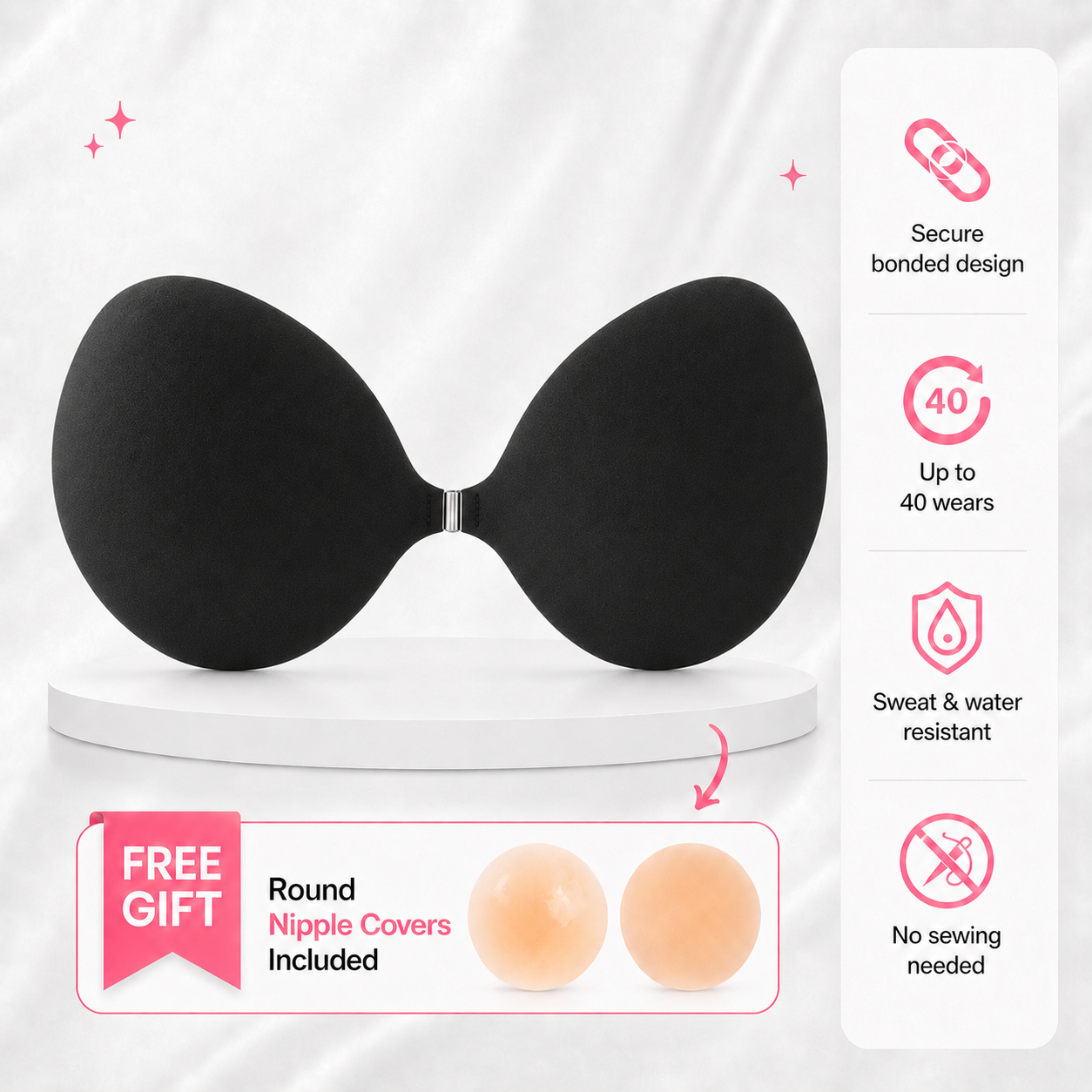 Silicone Invisible Sticky Bra Waterproof Reusable