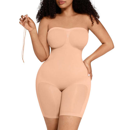 Strapless Seamless Tummy Control One-piece Body Shapewear