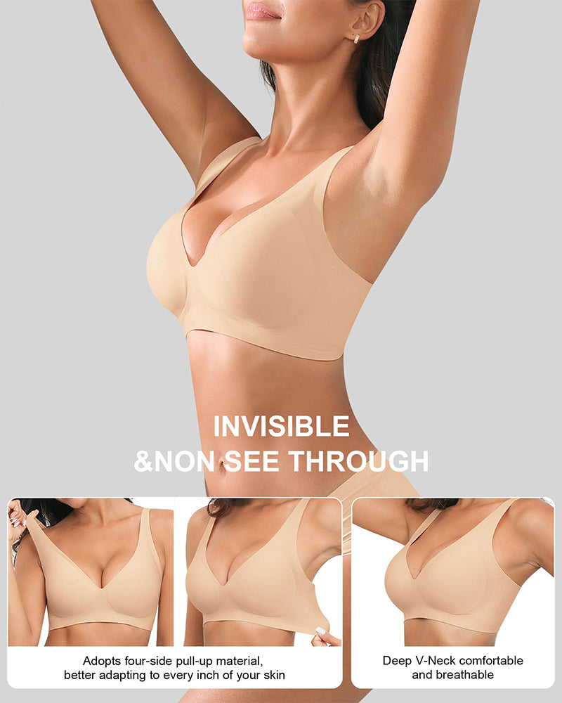 Deep-V Wireless Push Up Bra