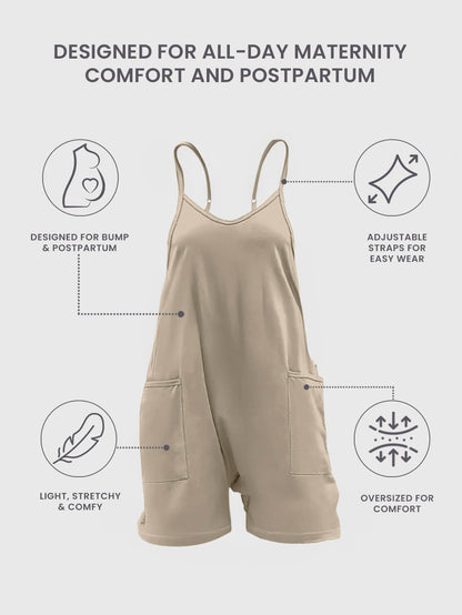 Oversized Jumpsuit Shorts - Maternity & Postpartum