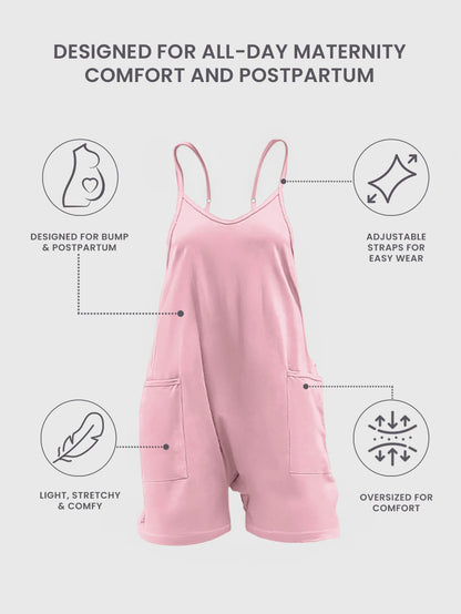 Oversized Jumpsuit Shorts - Maternity & Postpartum
