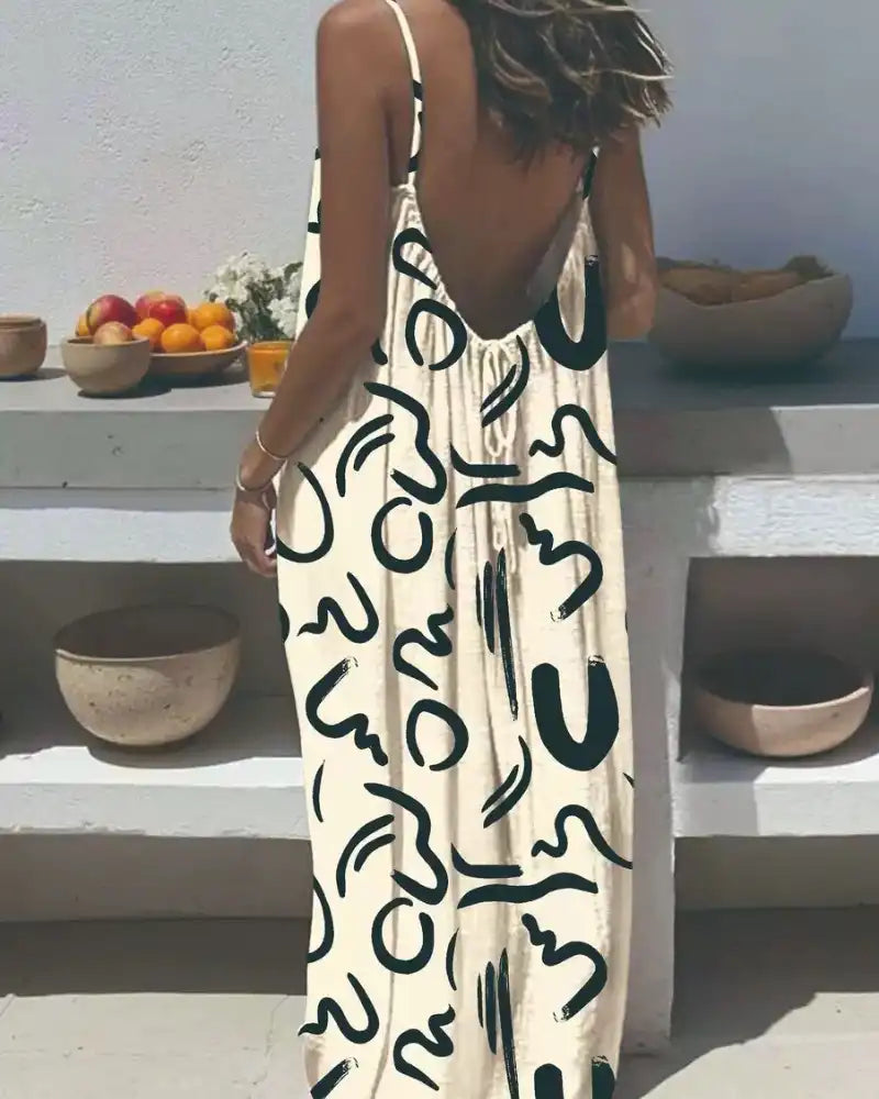 Women's Leopard Print Backless Cami Dress