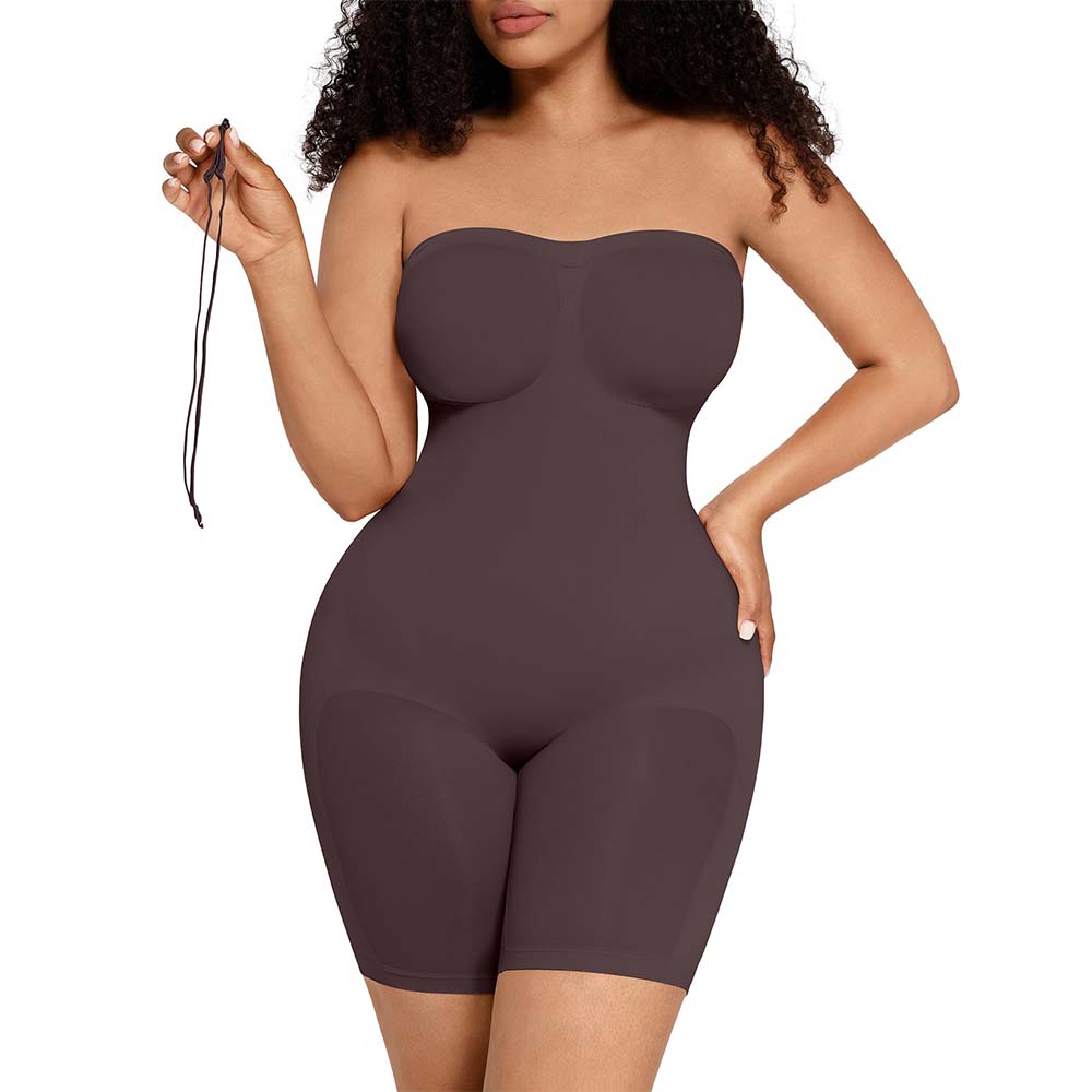 Strapless Seamless Tummy Control One-piece Body Shapewear