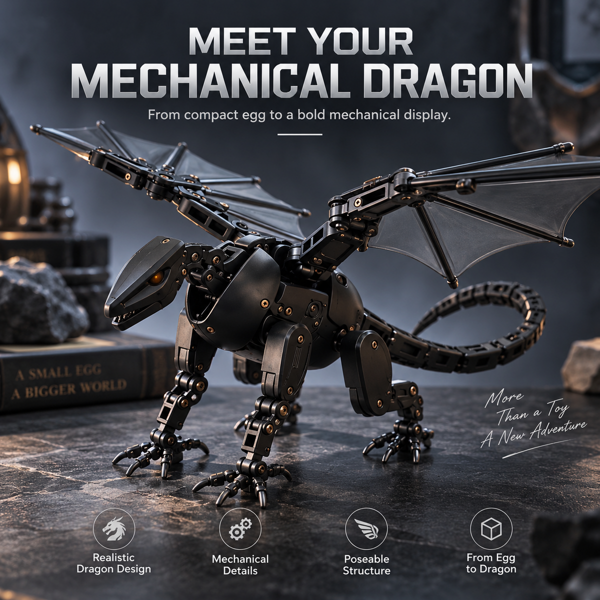 ⚡DragonMorph – Egg to Dragon Transforming Mechanical Toy