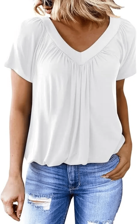 ✨Women's Casual Short Sleeve V Neck Basic T-shirts