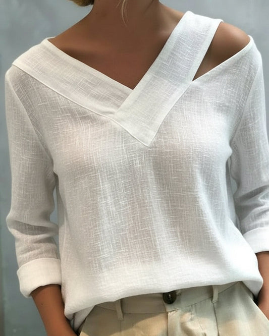 Elegant V-Neck Strap Top