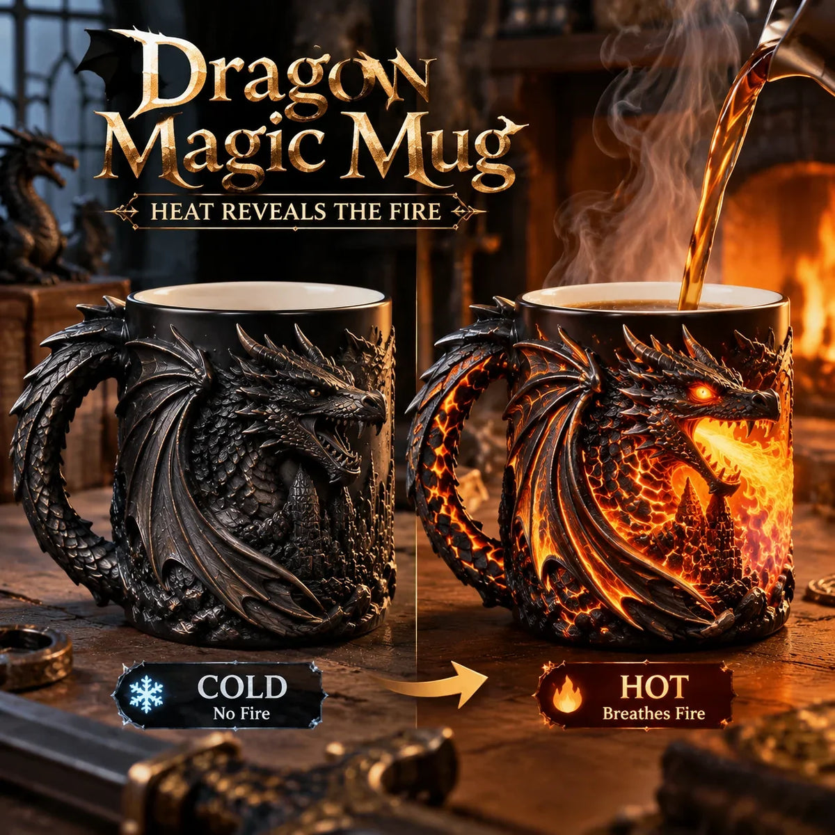 🐉 Dragonfire Heat-Reveal Magic Mug 🔥