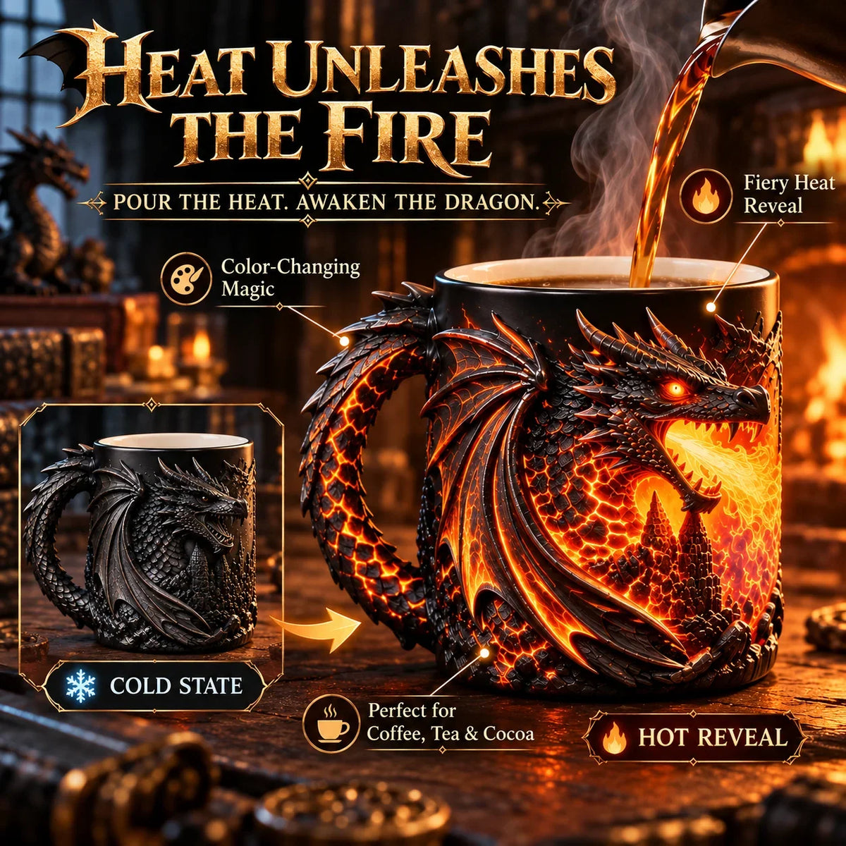🐉 Dragonfire Heat-Reveal Magic Mug 🔥