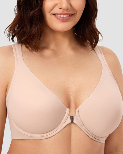 Women's Front Closure Bras Plus Size Underwire Unlined Back