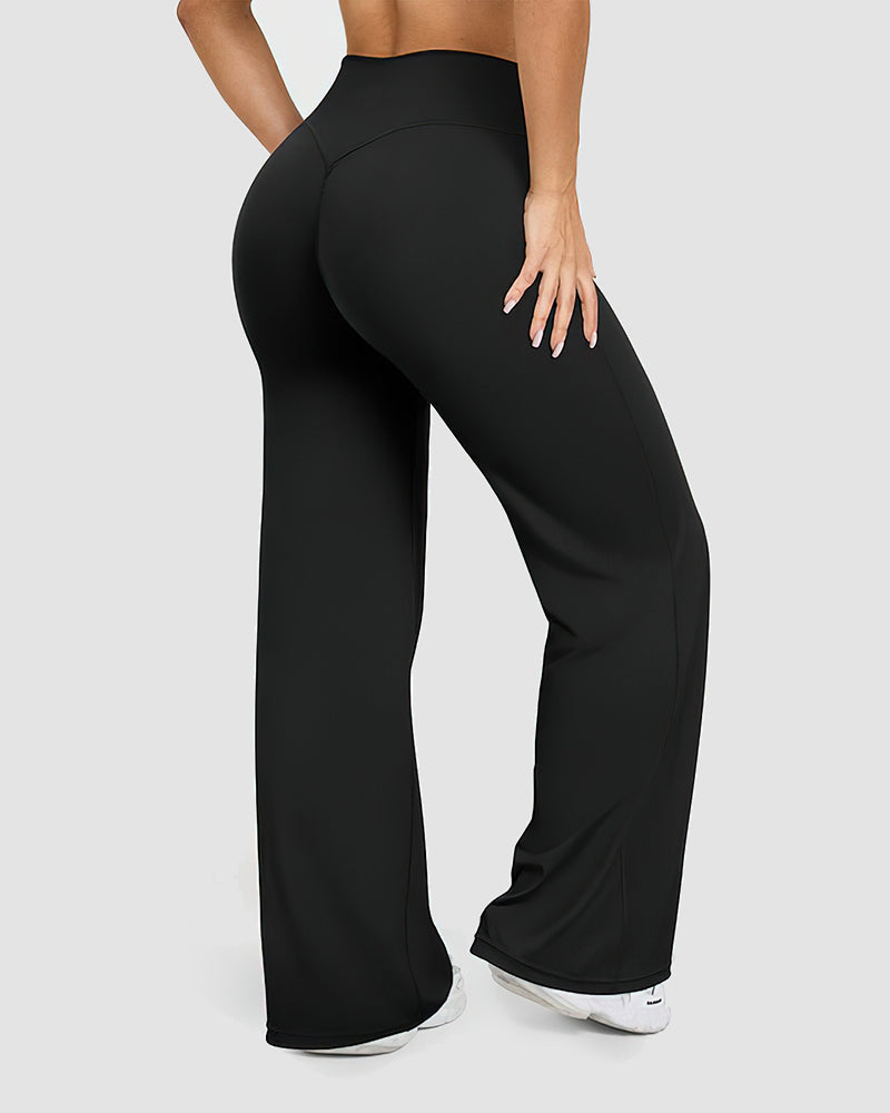 High-Waisted Elastic Wide-Leg Lounge Yoga Pants