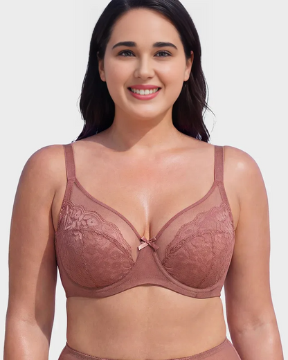 Floral Lace Minimizer Comfort Bra