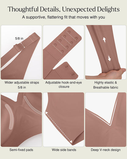 Seamless Deep V Push-Up Wireless Bra 3.0