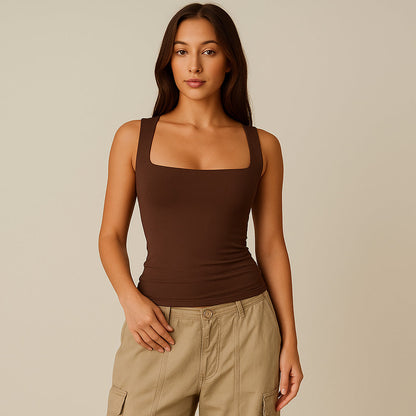 Sleeveless Square-Neck Tank Top