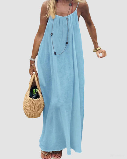 Women's Solid Color Backless Cami Dress